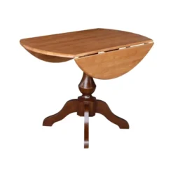 30.3" Gracelyn Round Dual Drop Leaf Pedestal Extendable Dining Table Cinnamon/Espresso - International Concepts -HOMCOM Sales Store GUEST 771cf4fb 16f0 4385 a384 bee9bac4c8c8