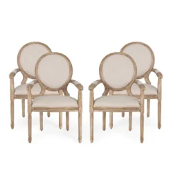 Set Of 4 Judith French Country Wood Upholstered Dining Chairs - Christopher Knight Home -HOMCOM Sales Store GUEST 772ee0cd 252b 4ff7 a03f 22bdae7f579e