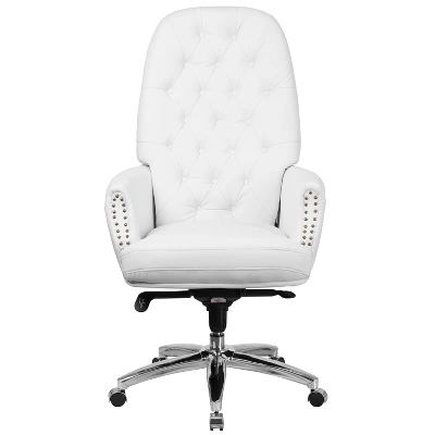 Flash Furniture High Back Traditional Tufted White LeatherSoft Multifunction Executive Swivel Ergonomic Office Chair With Arms 10 Flash Furniture High Back Traditional Tufted White LeatherSoft Multifunction Executive Swivel Ergonomic Office Chair With Arms - Image 8