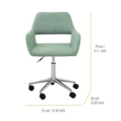 Modern Linen Style Fabric Office Swivel Chair With Wheels Mint/Chrome - Teamson Home -HOMCOM Sales Store GUEST 799f4d5f a128 4203 96fd e798f76284a7