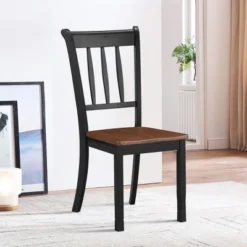 Costway Set Of 2 Wood Dining Chair High Back Kitchen Whitesburg Side Chair BlackWhite -HOMCOM Sales Store GUEST 7a4d0bf5 15e2 4c52 b123 f983bd9fc0e5