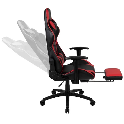 Flash Furniture X30 Gaming Chair Racing Office Ergonomic Computer Chair With Fully Reclining Back And Slide-Out Footrest In Red LeatherSoft 8 Flash Furniture X30 Gaming Chair Racing Office Ergonomic Computer Chair With Fully Reclining Back And Slide-Out Footrest In Red LeatherSoft - Image 6