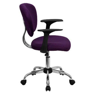 Emma And Oliver Mid-Back Mesh Padded Swivel Task Office Chair With Chrome Base And Arms 5 Emma And Oliver Mid-Back Mesh Padded Swivel Task Office Chair With Chrome Base And Arms - Image 3