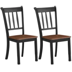 Costway Set Of 2 Wood Dining Chair High Back Kitchen Whitesburg Side Chair BlackWhite -HOMCOM Sales Store GUEST 7d5ceb62 ea91 493c b87a 78ae743ae79c