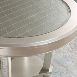 47" Jenra Round Dining Table Champagne - HOMES: Inside + Out -HOMCOM Sales Store GUEST 7dda6672 70b4 4c62 b665 762585ed3572