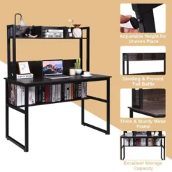 Costway Computer Desk With Hutch Bookshelf Study Wrting Desk Space Saving -HOMCOM Sales Store GUEST 7eb4ba16 4ed8 4e43 8bbe d9f549beb9fc