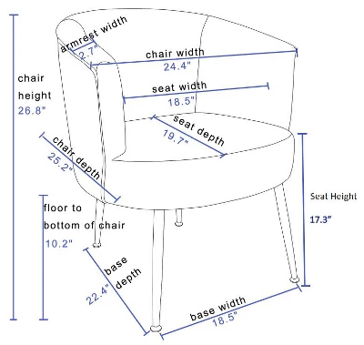 Armchair Accent Tub Barrel Chair With Gold Metal Legs-ModernLuxe 4 Armchair Accent Tub Barrel Chair With Gold Metal Legs-ModernLuxe - Image 2