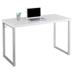 Contemporary Silver Metal Computer Desk - EveryRoom -HOMCOM Sales Store GUEST 7f479889 6cb2 43f4 abae e58bc072be64