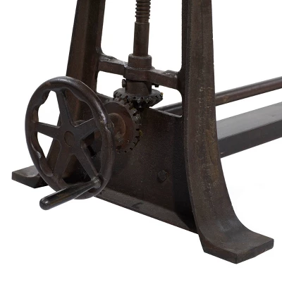 Industrial Teak Wood Console Table Brown - Olivia & May 4 Industrial Teak Wood Console Table Brown - Olivia & May - Image 2