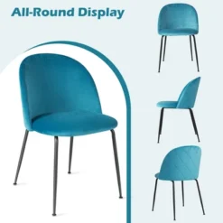 Tangkula Dining Chair Set Of 2 Upholstered Velvet Chair Set W/ Metal Base For Living Room -HOMCOM Sales Store GUEST 83c1932c 42e4 4c32 ac84 2fa162583763