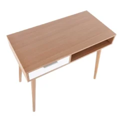 Pebble Contemporary Computer Desk Wood Natural/White - LumiSource -HOMCOM Sales Store GUEST 83d10609 4309 4438 822e 79c75a2d3df2