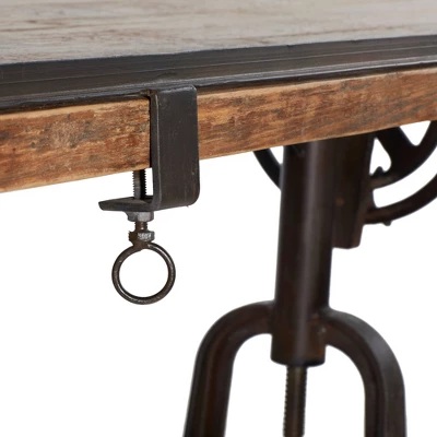 Industrial Teak Wood Console Table Brown - Olivia & May 16 Industrial Teak Wood Console Table Brown - Olivia & May - Image 14
