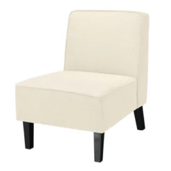 Costway Modern Armless Accent Chair Fabric Single Sofa WithRubber Wood Legs Beige/Gray -HOMCOM Sales Store GUEST 8536cad9 a838 49eb aa9a 3ba01fca6836