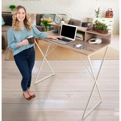 Joy Standing Desk 48” Stand-up Workstation With Cubbies – Wood Grain Finish – Stand Steady 4 Joy Standing Desk 48” Stand-up Workstation With Cubbies – Wood Grain Finish – Stand Steady - Image 2