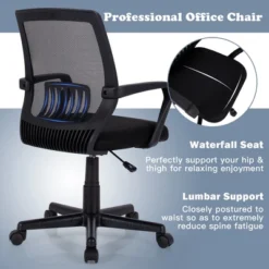Costway Mid-Back Office Executive Chair Mesh Chair Height Adjustable W/ Lumbar Support -HOMCOM Sales Store GUEST 874e5304 6f06 4c5a a905 6042c855cec8