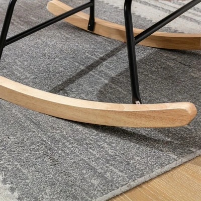 Upholstered Rocking Accent Chair With High Backrest And Armrests-ModernLuxe 13 Upholstered Rocking Accent Chair With High Backrest And Armrests-ModernLuxe - Image 11