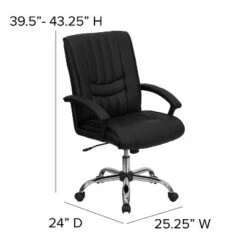 Flash Furniture Mid-Back Black LeatherSoft Swivel Manager's Office Chair With Arms -HOMCOM Sales Store GUEST 88882550 b5e6 47c7 a691 8bf8d40f3dda