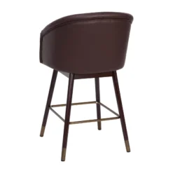 Merrick Lane Modern Wood Frame Stool With Metallic Accents -HOMCOM Sales Store GUEST 89759306 f75f 4fa7 ba51 dd965aaab0f5