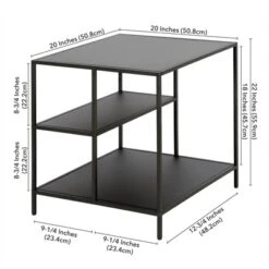 Black Bronze Side Table With Metal Shelves - Henn&Hart -HOMCOM Sales Store GUEST 8991174d 8497 492f 88df fdea4240f8f1