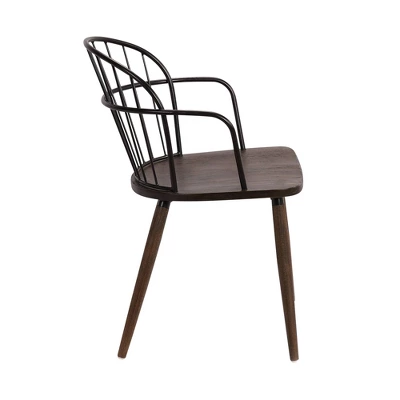 Bradley Steel Framed Side Chair - Armen Living 4 Bradley Steel Framed Side Chair - Armen Living - Image 2