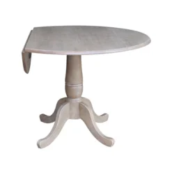 Nathaniel Round Dual Drop Leaf Pedestal Table Gray Taupe - International Concepts -HOMCOM Sales Store GUEST 8a09f474 76ab 4076 996b a697522cec48