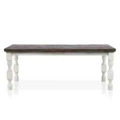 78" Cambrien Rustic Two-Tone Dining Table Antique White/Gray - HOMES: Inside + Out -HOMCOM Sales Store GUEST 8a60bdce e7c8 40f9 a8f8 0b4eaf951343
