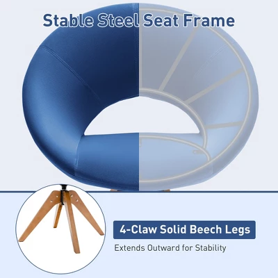 Costway Mid Century Modern Swivel Accent Chair Fabric Armchair Velvet Living Room PinkBlueGreenGrey 10 Costway Mid Century Modern Swivel Accent Chair Fabric Armchair Velvet Living Room PinkBlueGreenGrey - Image 8