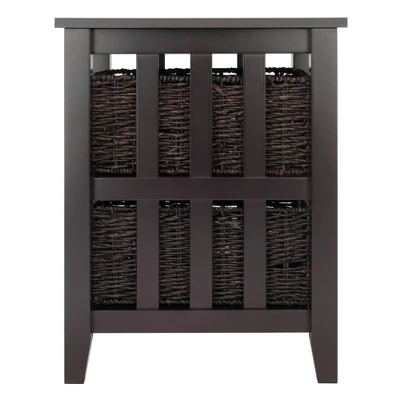 Morris Side Table With Baskets Espresso/Chocolate - Winsome 4 Morris Side Table With Baskets Espresso/Chocolate - Winsome - Image 2