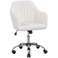 Yaheetech Modern Velvet Desk Chair Soft Height-Adjustable 360°Swivel Computer Chair -HOMCOM Sales Store GUEST 8d969a71 23a4 4dd3 a93f 2df4f7481417