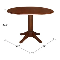 30.3" Thea Round Dual Drop Leaf Extendable Dining Table Espresso Brown - International Concepts -HOMCOM Sales Store GUEST 8e4f667a 52c2 448b 8bb9 83b05fca26e9