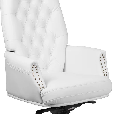 Flash Furniture High Back Traditional Tufted White LeatherSoft Multifunction Executive Swivel Ergonomic Office Chair With Arms 6 Flash Furniture High Back Traditional Tufted White LeatherSoft Multifunction Executive Swivel Ergonomic Office Chair With Arms - Image 4