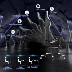 Costway Gaming Desk&Massage Gaming Chair Set W/ Footrest Monitor Shelf Power Strip White -HOMCOM Sales Store GUEST 919bc509 49d8 40aa a71e 985962c05f31