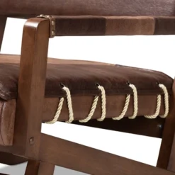 Rovelyn Faux Leather Walnut Finished Wood Lounge Chair Brown - Baxton Studio -HOMCOM Sales Store GUEST 921881c6 d405 4dca 8323 92b164fadffb