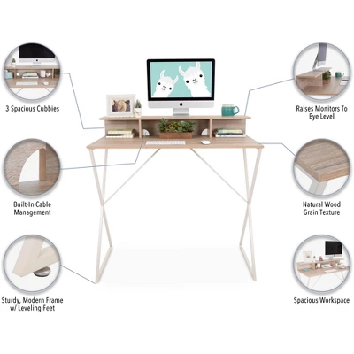 Joy Standing Desk 48” Stand-up Workstation With Cubbies – Wood Grain Finish – Stand Steady 5 Joy Standing Desk 48” Stand-up Workstation With Cubbies – Wood Grain Finish – Stand Steady - Image 3