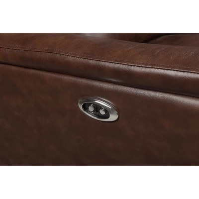 Mila Leather Power Recliner Brown - Abbyson Living 7 Mila Leather Power Recliner Brown - Abbyson Living - Image 5