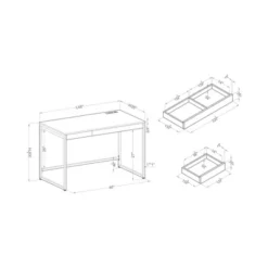 Paylen 2 Drawer Desk With USB Port White/Copper - MiBasics -HOMCOM Sales Store GUEST 93335578 bcd9 4e05 a5c5 b7ccdcca48f7