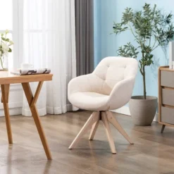 Upholstered Swivel Dining Armchair - Kinwell -HOMCOM Sales Store GUEST 934c5223 6867 454e b68d d0f3be294f14