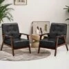 Costway Set Of 2 Accent Chairs PU Leather Chairs W/Rubber Wood Legs & Button Tufted Back -HOMCOM Sales Store GUEST 94caa698 989a 40ec b02a 4e7bf5682a9b