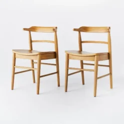 2pk Kaysville Curved Back Wood Dining Chair - Threshold™ Designed With Studio McGee -HOMCOM Sales Store GUEST 96181127 0bb6 41a1 999c 8f5d44c53b74