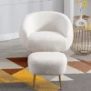 Modern Accent Chair, Teddy Short Plush Particle Velvet Armchair With Ottoman-ModernLuxe -HOMCOM Sales Store GUEST 967b74e6 c831 4753 9142 9f91d3373918