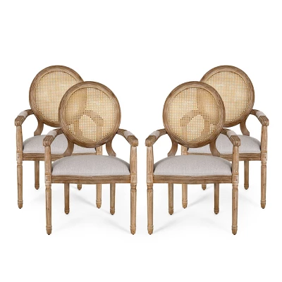 Set Of 4 Judith French Country Wood And Cane Upholstered Dining Chairs - Christopher Knight Home 14 Set Of 4 Judith French Country Wood And Cane Upholstered Dining Chairs - Christopher Knight Home - Image 12