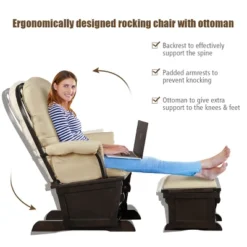 Tangkula Ergonomic Rocking Chair Baby Nursery Chair Glider With Ottoman -HOMCOM Sales Store GUEST 97400dfa c236 46a5 9a09 4b019958bfa1