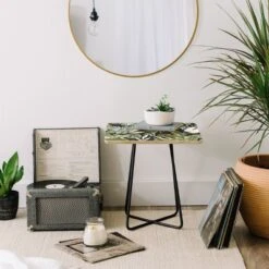 Marta Barragan Camarasa Dark Watercolor Jungle Side Table Black - Deny Designs -HOMCOM Sales Store GUEST 9981f474 382e 49e6 8e48 c52f03a3bd85