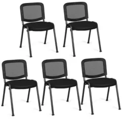 Costway Set Of 5 Conference Chair Mesh Back Office Waiting Room Guest Reception Black 19 Costway Set Of 5 Conference Chair Mesh Back Office Waiting Room Guest Reception Black -HOMCOM Sales Store GUEST 9992bef7 9435 4568 9615 aa9f7307ab38