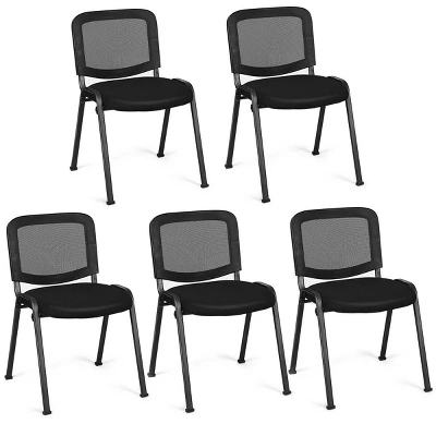Costway Set Of 5 Conference Chair Mesh Back Office Waiting Room Guest Reception Black 11 Costway Set Of 5 Conference Chair Mesh Back Office Waiting Room Guest Reception Black - Image 9