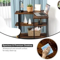 Tangkula Sofa Side Table W/Storage Shelves Mobile End Table Rolling Couch Table Desk For Living Room Bedroom -HOMCOM Sales Store GUEST 9abd87e6 fb77 4cc8 a25e 8e75cf80ffa4