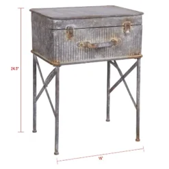 Distressed Metal Suitcase Side/End Table - Foreside Home And Garden -HOMCOM Sales Store GUEST 9bd61f01 a5f3 44d2 8e24 78761dd9f9f5
