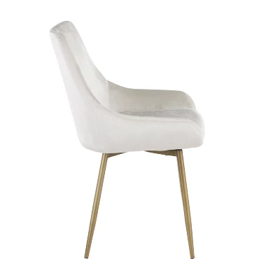 Set Of 2 Diana Contemporary Chairs Cream Velvet - LumiSource 4 Set Of 2 Diana Contemporary Chairs Cream Velvet - LumiSource - Image 2