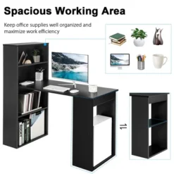 Costway Computer Desk Writing Workstation Office W/6-Tier Storage Shelves WhiteBlack -HOMCOM Sales Store GUEST 9d00ccbc f851 4477 90c7 632087da6b03