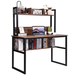 Costway Computer Desk With Hutch Bookshelf Study Wrting Desk Space Saving -HOMCOM Sales Store GUEST 9d454e23 7cee 4700 ade7 9e0cf3c314f9